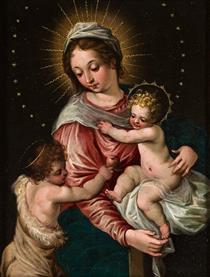 Madonna and Child and Saint John the Baptist - Hans Rottenhammer I