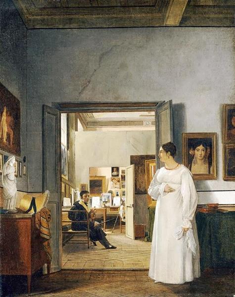 L'Atelier d'Ingres in Rome, 1818 - Jean Alaux