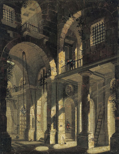 The interior of a Baroque palace or dungeon - Josef Platzer