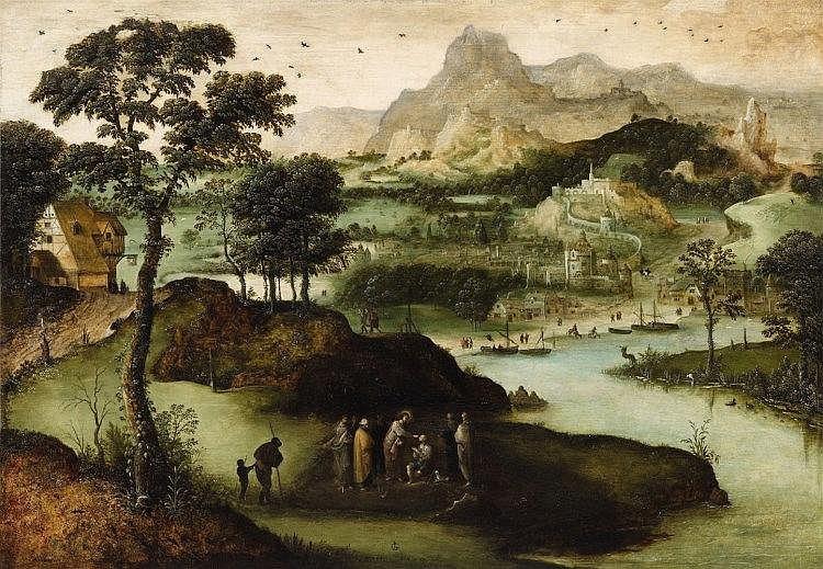 A Panoramic Landscape with Christ Healing the Blind Man - Lucas Gassel
