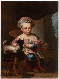 Portrait of a Child with a Dog - Marten van Mytens the Younger