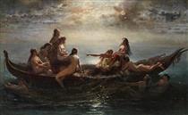 Sleeping Fisherman with Mermaids - Wilhelm Kray