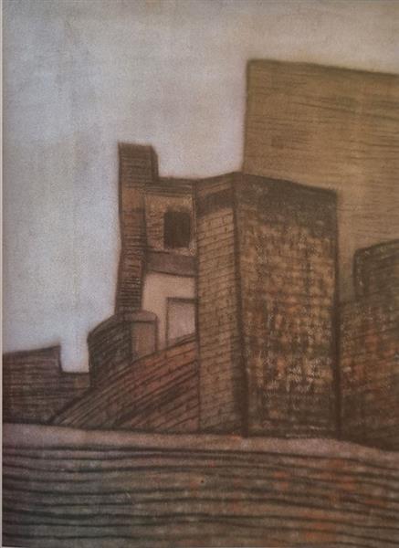 Vajda Lajos Kémények, 1928 Pastell on Paper, 545x415mm, 1928 - Лайош Вайда
