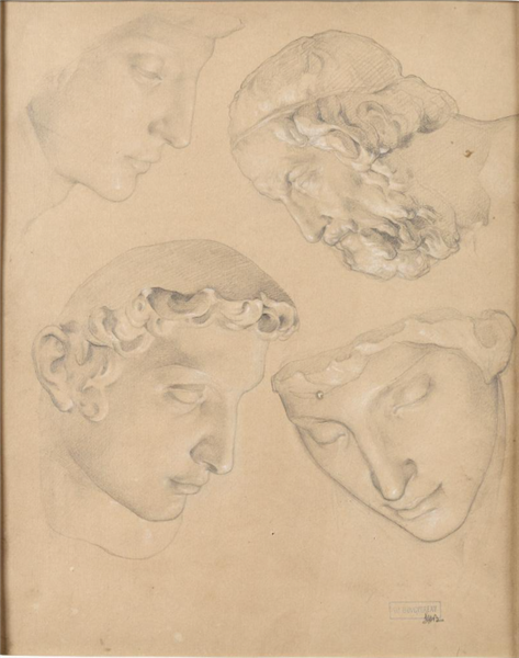 Study of faces after the antique - Вильям Адольф Бугро