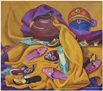 Still-life with Indian masks and shoes - Мариам Асламазян