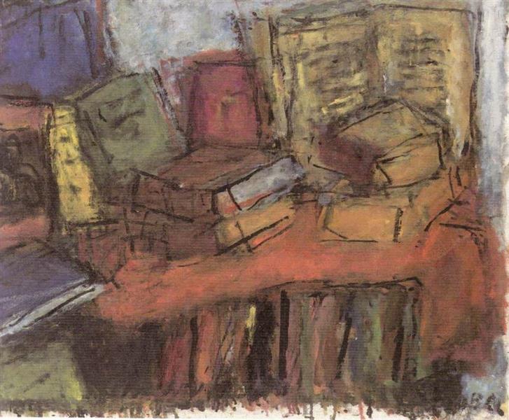 Table and Books, 1962 - Bela Czobel