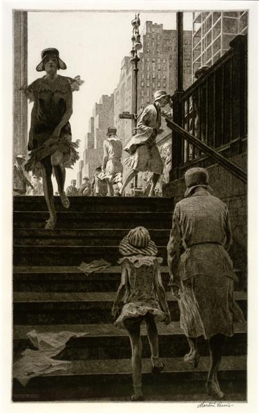 Subway Steps, 1930 - Martin Lewis
