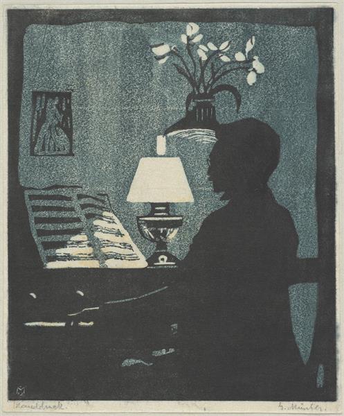 Kandinsky on the Harmonium, 1907 - Gabriele Munter