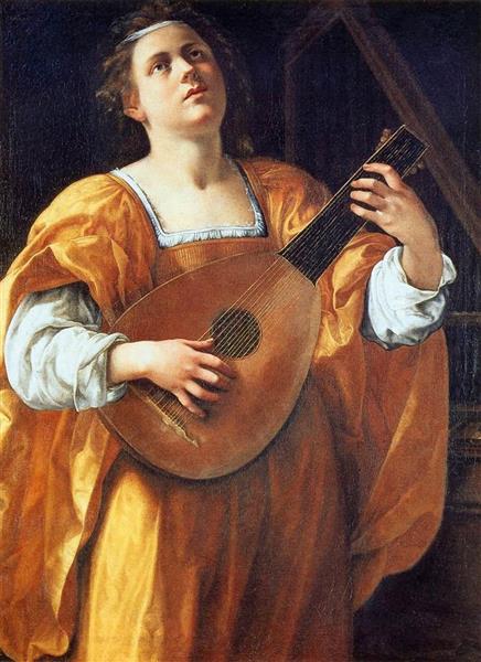 St Cecilia Playing a Lute, 1620 - Артемизия Джентилески
