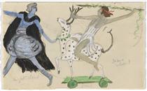 Costume Design (Night Cloud and Diana) for Artist's Ballet Orphée of the Quat Z Arts - Florine Stettheimer