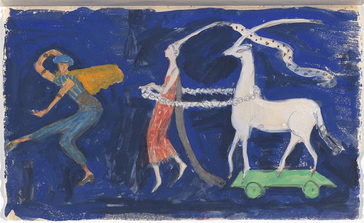 Costume Design (Procession Zizim of Persia, Agnes De Bourganeuf, and the Unicorn) for Artist's Ballet Orphée of the Quat Z Arts, 1912 - Florine Stettheimer