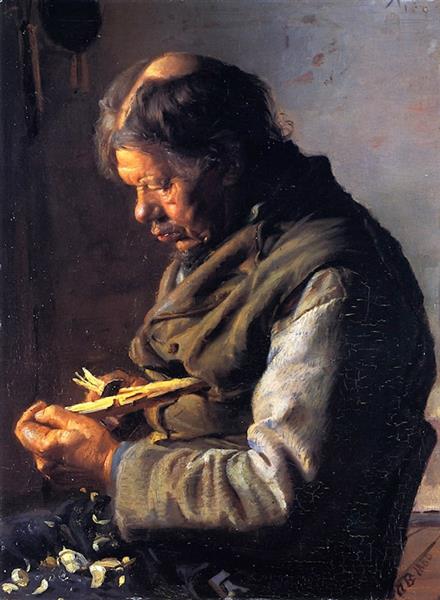 Lars Gaihede Whittling a Stock, 1880 - Anna Ancher