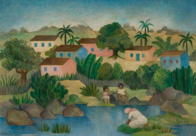 Landscape with Laundress, 1952 - Tarsila do Amaral