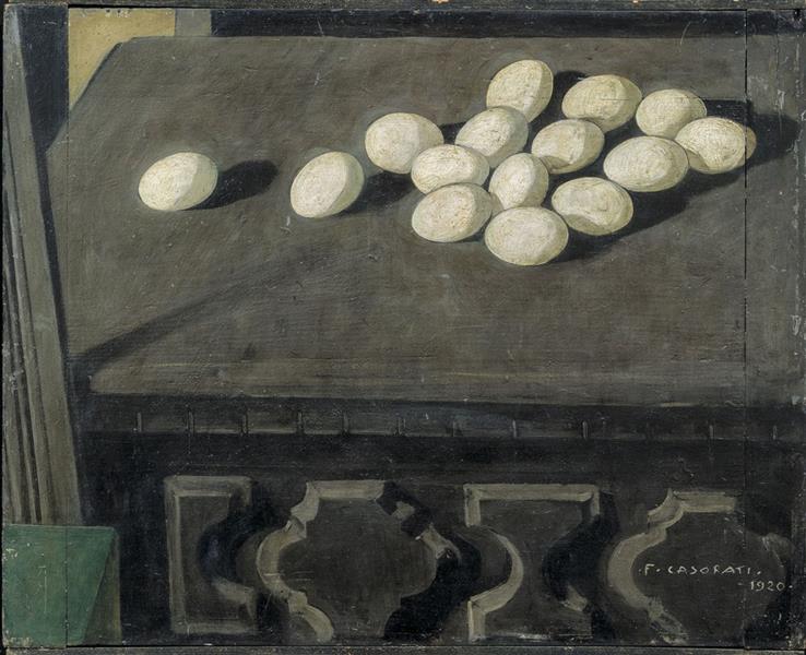 The eggs on the dresser, 1920 - Феличе Казорати