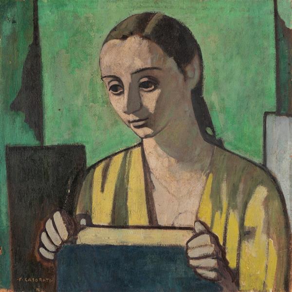 The female student, c.1958 - Феличе Казорати