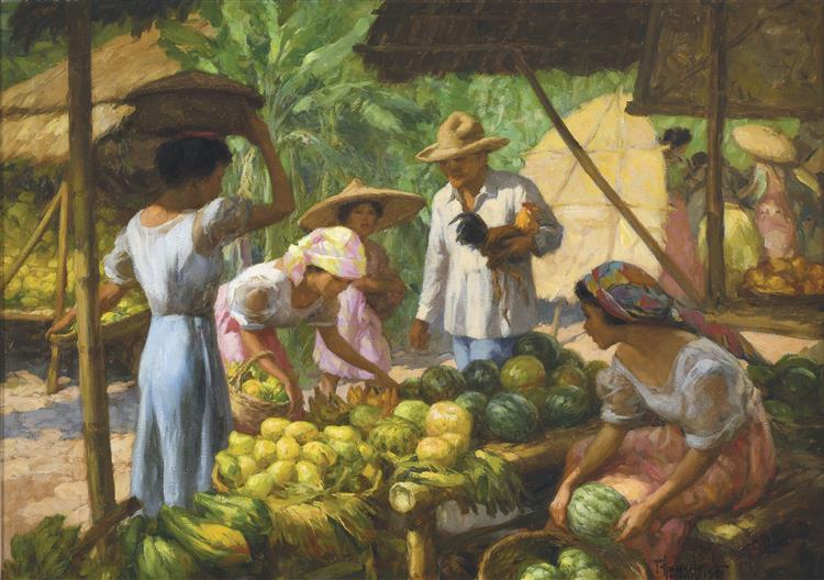 Fruit Market, 1951 - Fernando Amorsolo