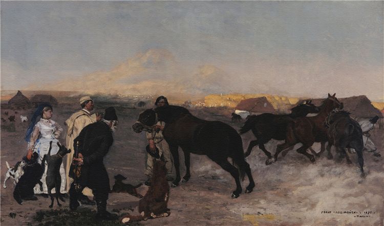On a Farm, 1875 - Юзеф Хелмонський