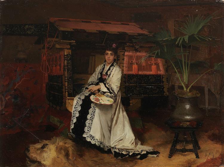 Woman in the oriental living room, 1875 - Giuseppe De Nittis
