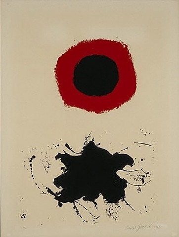 White Ground-Red Halo, 1966 - Adolph Gottlieb