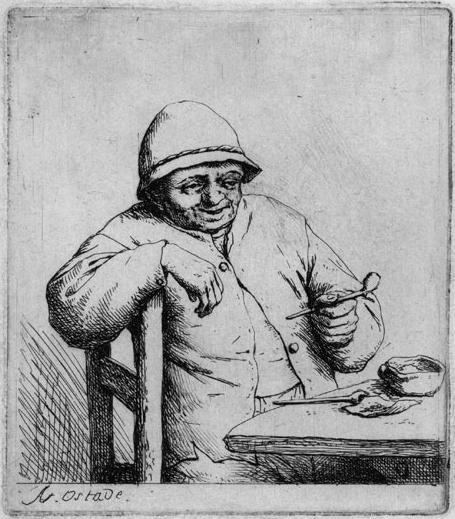 Smiling Smoker, c.1652 - Адриан ван Остаде