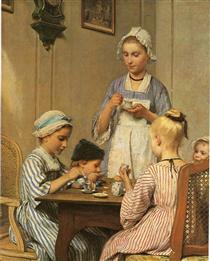 Children's breakfast - Albrecht Anker