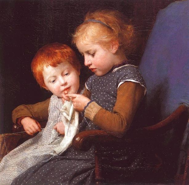 The little knitters - Albert Anker