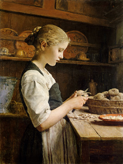 The Little Potato Peeler, 1886 - Альберт Анкер