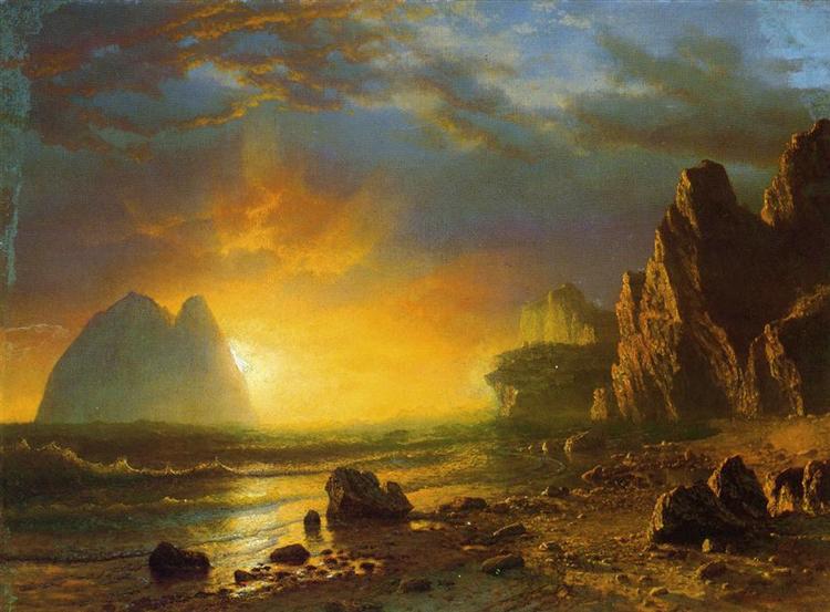 Sunset on the Coast, 1866 - Альберт Бірштадт