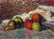 Fruit, Knife and Napkin - Albert Marquet