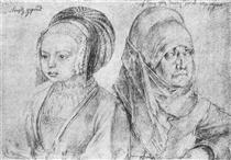 A Young Girl of Cologne and Dürer's Wife - Albrecht Dürer