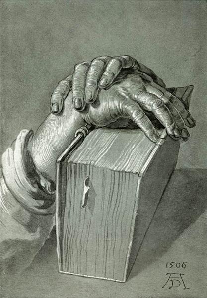 Hand Study with Bible, 1506 - Альбрехт Дюрер