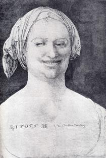 Laughing Peasant Woman - Albrecht Dürer