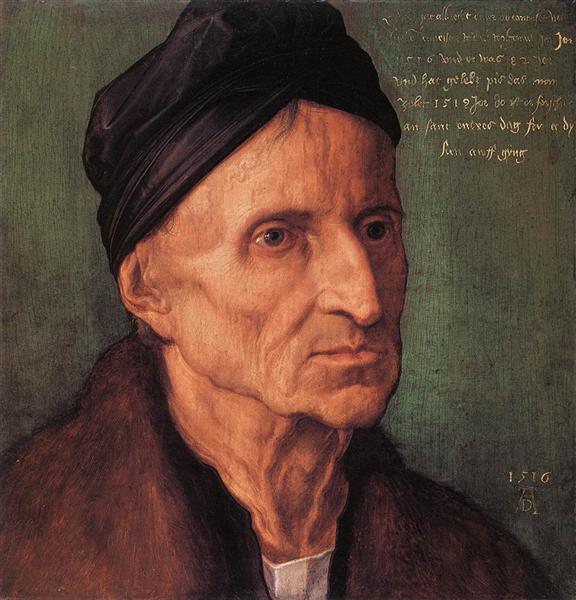Portrait of Nuremberger Painter Michael Wolgemut, 1516 - Alberto Durero