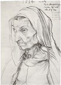 Portrait of the Artist's Mother - Albrecht Dürer