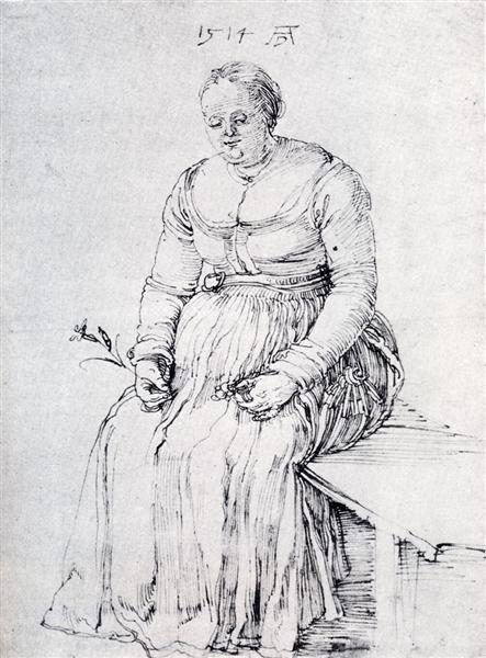 Сидящая женщина, 1514 - Альбрехт Дюрер