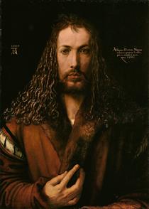 Selbstbildnis im Pelzrock - Albrecht Dürer