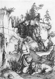 St Jerome Penitent in the Wilderness - Albrecht Dürer