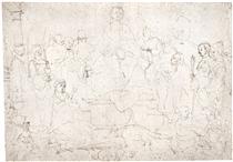 Studies on a great "picture of the Virgin"   Madonna with child, ten saints and angels - Alberto Durero