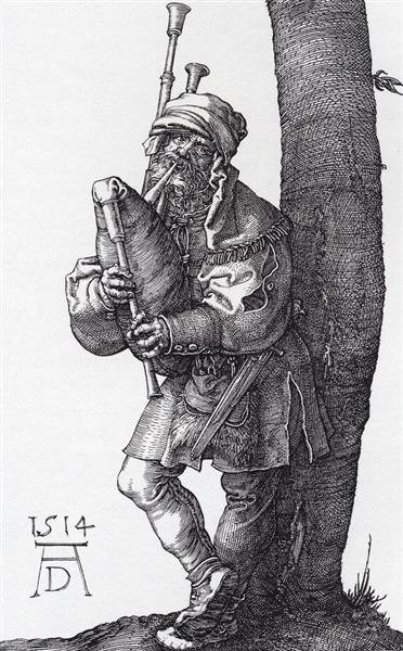 The Bagpiper, 1514 - Alberto Durero