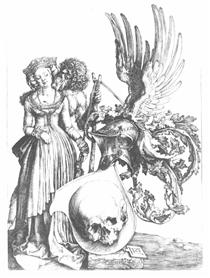 The coat of arms with the skull - Albrecht Durer