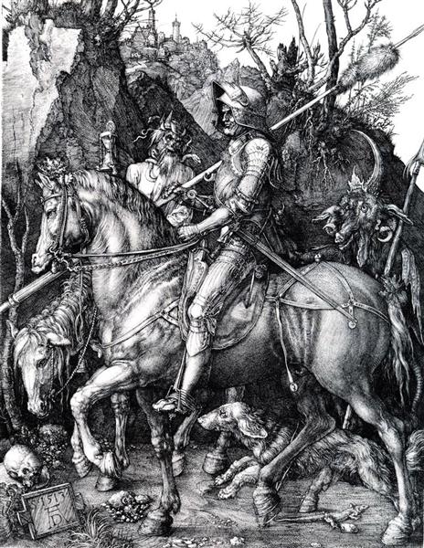 Рыцарь, смерть и дьявол, 1513 - Альбрехт Дюрер