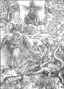 The woman clothed with the sun and the seven headed dragon - Albrecht Durer