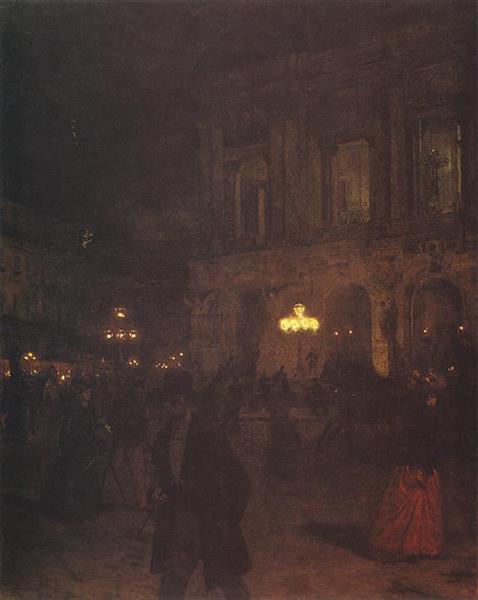 Opera paryska w nocy - Aleksander Gierymski