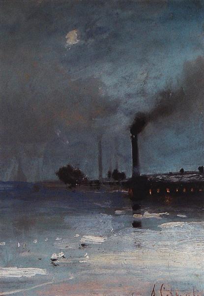 Drifting of ice, c.1890 - Aleksey Savrasov