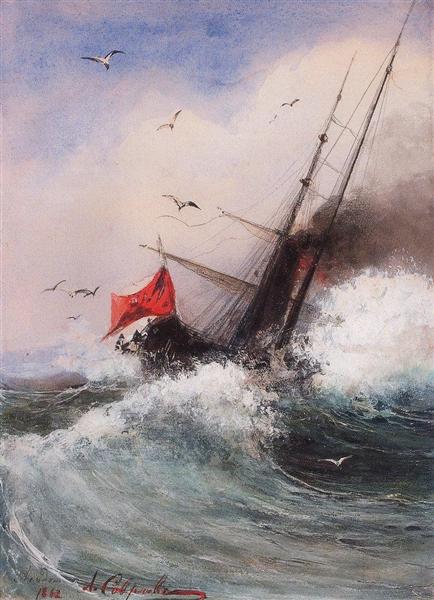 Fate of a Ship at Sea, 1862 - Aleksey Savrasov