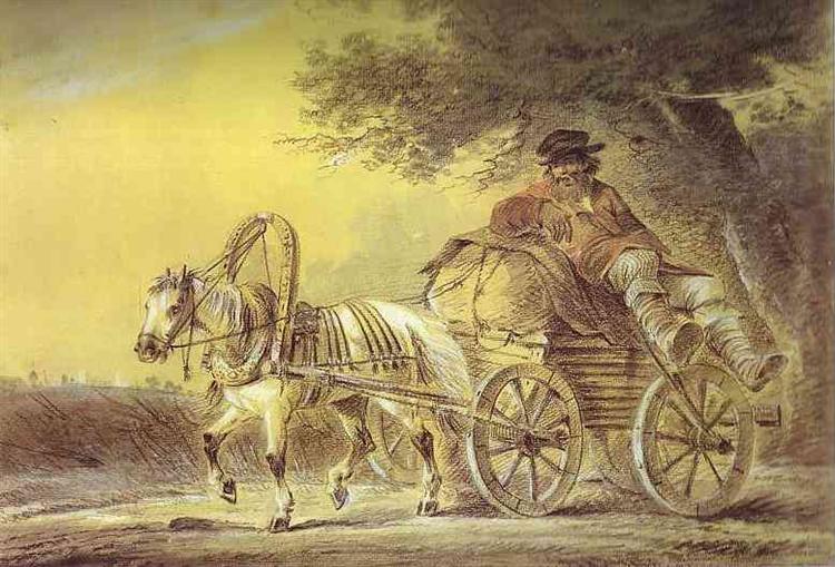 Peasant in a Cart, 1812 - Alexander Orlowski