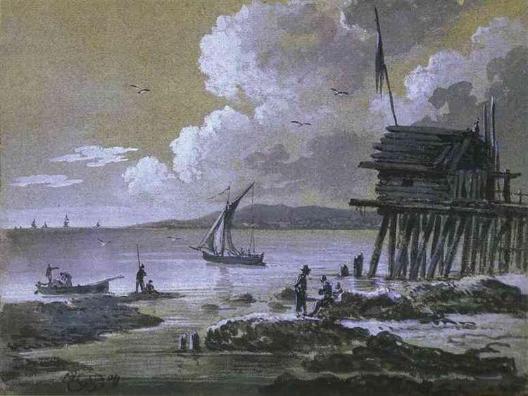 Seascape At Night, 1809 - Aleksander Orłowski