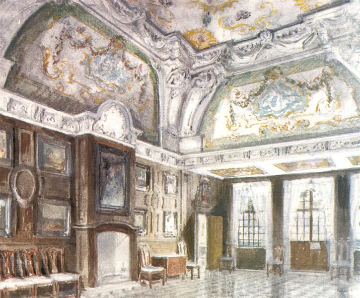 Peterhof Palace. Mon Plaisir. Medium room., 1942 - Alexandre Benois