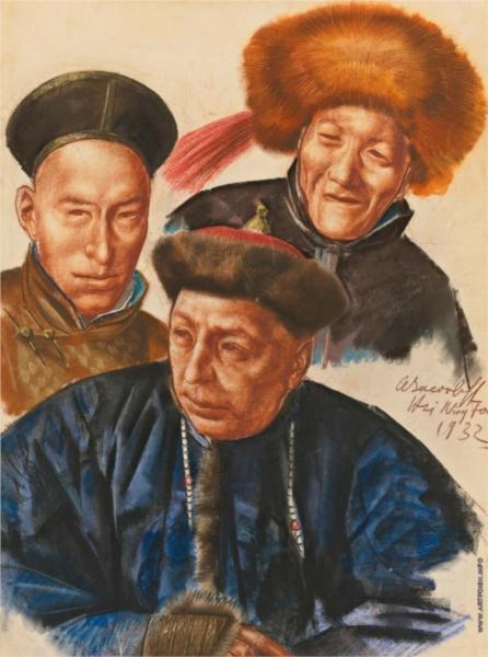 Mongolian Chiefs, 1932 - Alexandre Jacovleff