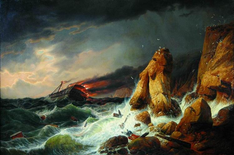 Shipwreck, 1850 - Alexey  Bogolyubov